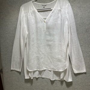 NIC + ZOE White Long Sleeve Blouse